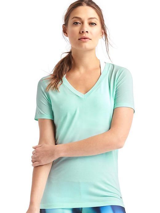 Gap Women Gapfit Breathe V Neck Tee - Bleached Aqua