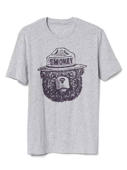 Gap Men Short Sleeve Graphic Tee - Smokey The Bear