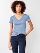 Gap Women New Modern V Neck Tee - Soft Corn Flower