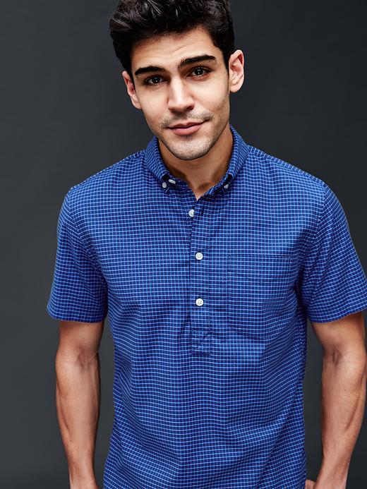 Gap Men Checkered Popover - Brillant Blue
