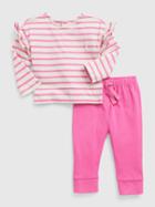 Baby 100% Organic Cotton Mix And Match Ruffle 2-piece Outfit Set