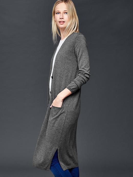 Gap Long Cardigan - Dark Heather Grey