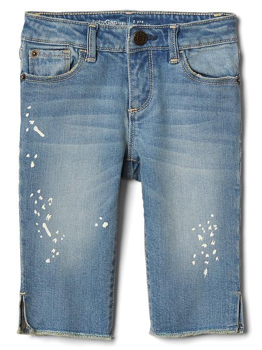Gap Stretch Paint Splatter Straight Crop - Medium Wash