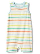 Gap Organic Stripe Tank Shorty One Piece - Ivory Frost