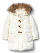 Gap Fur Trim Duffle Jacket - Ivory Frost