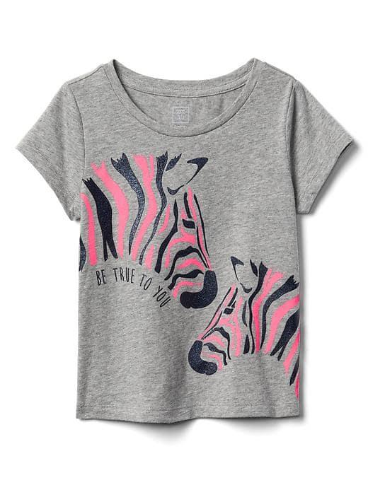 Gap Embellished Graphic Short Sleeve Tee - Zebra