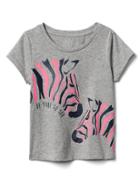 Gap Embellished Graphic Short Sleeve Tee - Zebra