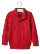 Gap Button Mockneck Sweater - Modern Red