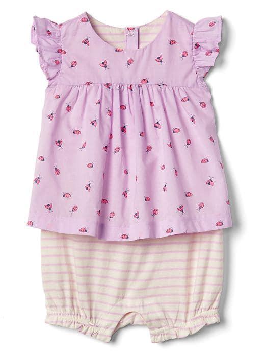 Gap Print Flutter Double Layer One Piece - Light Iris