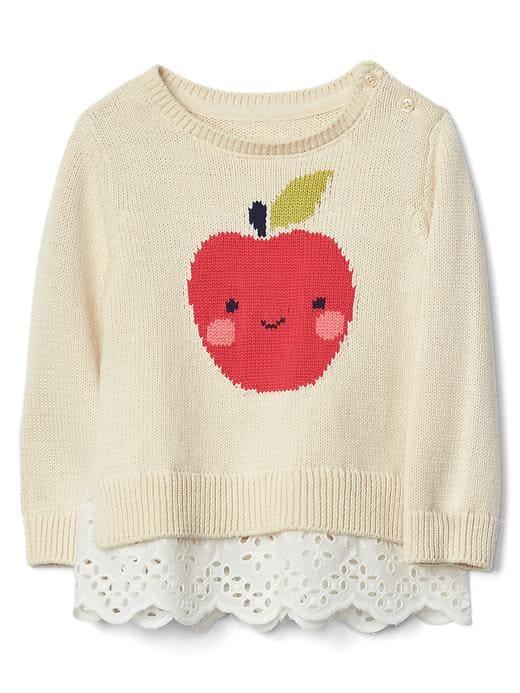 Gap Apple Mix Fabric Peplum Sweater - French Vanilla