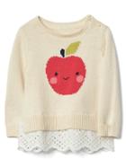 Gap Apple Mix Fabric Peplum Sweater - French Vanilla