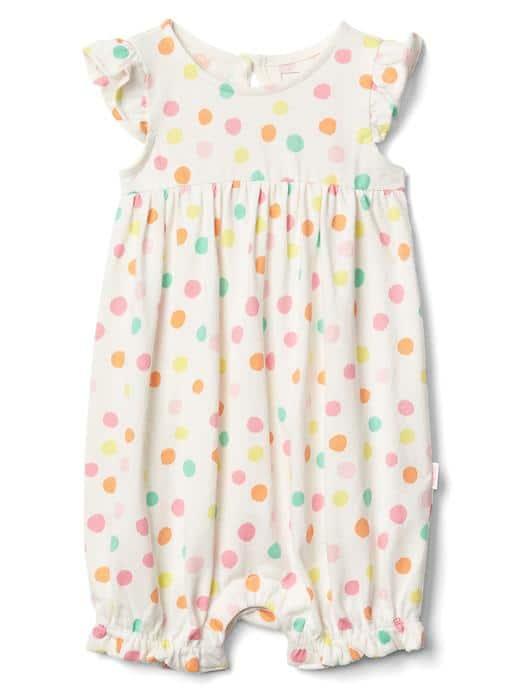Gap Organic Dotty Flutter Shorty One Piece - Ivory Frost