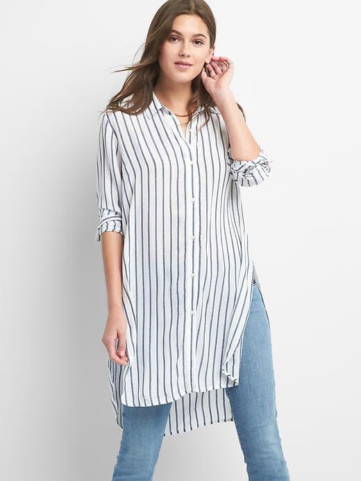 Gap Women Stripe Drapey Tunic - Navy Stripe