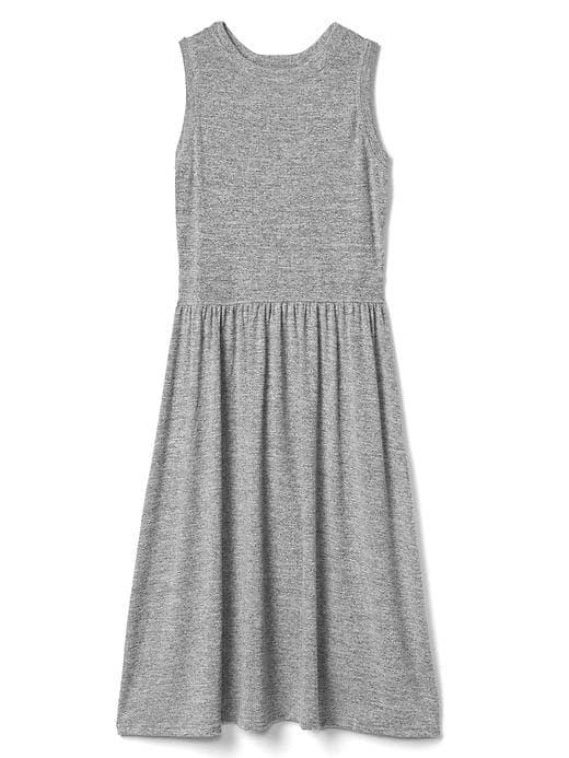 Gap Women Softspun Open Back Dress - Light Grey Marle