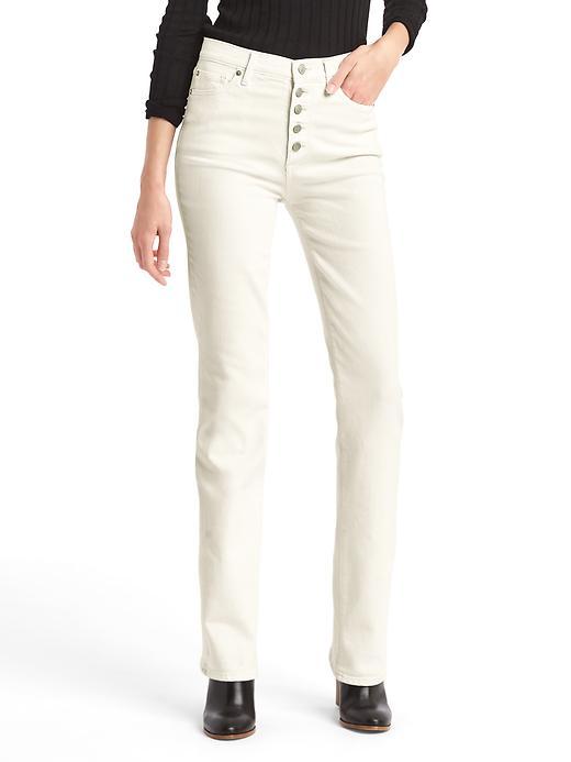 Gap Women Authentic 1969 Perfect Boot High Rise Jeans - Chalk