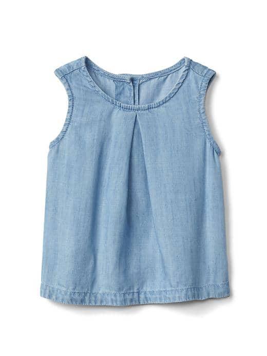 Gap Tencel Pleat Tank - Denim