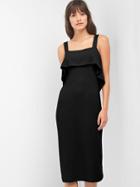 Gap Softspun Ruffle Midi Dress - True Black