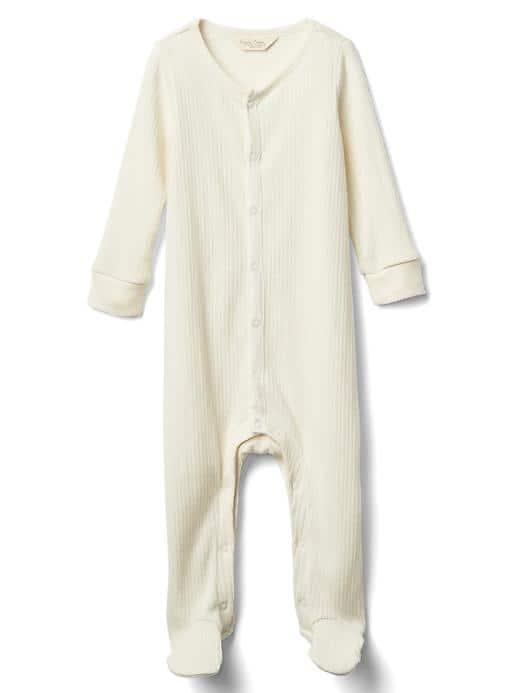 Gap Organic Rib Footed One Piece - Ivory Frost