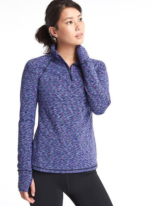Gap Women Spacedye Half Zip Pullover - Purple Multi