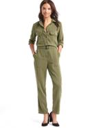 Gap Women Tencel Cargo Jumpsuit - Army Jacket Green