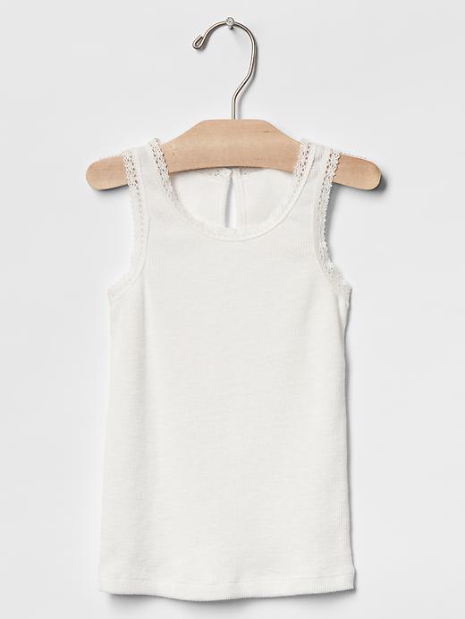Gap Ribbed Lace Tank - New Off White