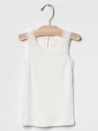 Gap Ribbed Lace Tank - New Off White