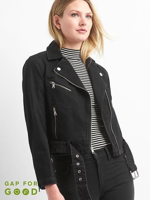 Gap Women Denim Moto Jacket - Black