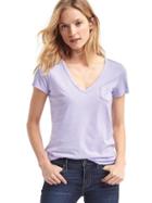 Gap Women Vintage Wash V Neck Tee - Warm Violet 568