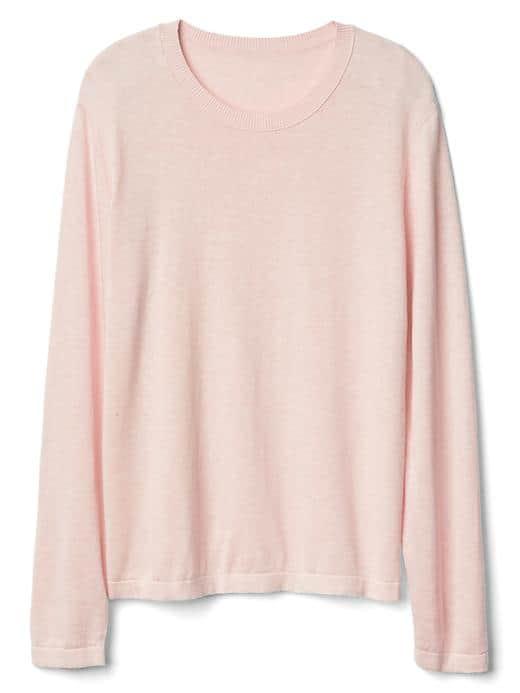 Gap Men Cotton Linen Crew Pullover - Pink Heather