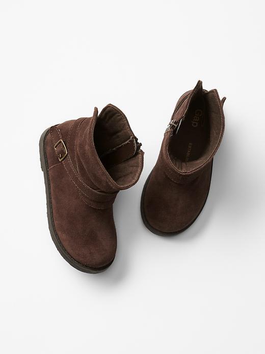 Gap Suede Biker Boots - Medium Brown