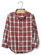 Gap Plaid Button Down Poplin Shirt - New Off White