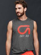Gap Men Gdry Graphic Sleeveless T Shirt - Charcoal Gray