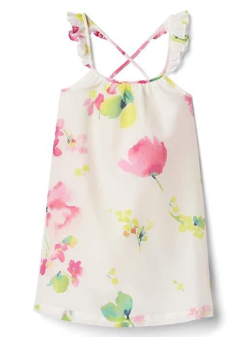 Gap Floral Crisscross Ruffle Dress - Flower Print