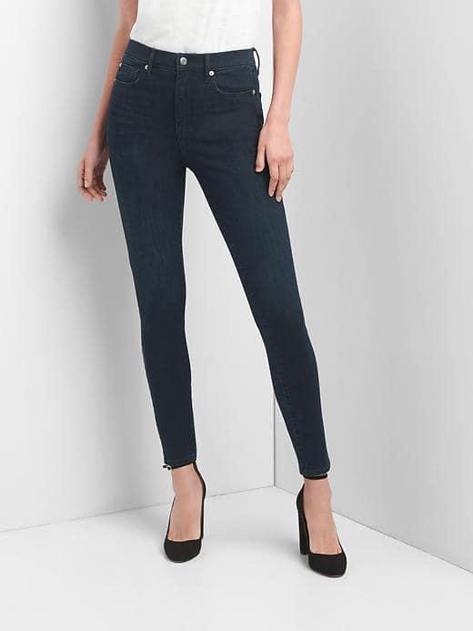 Gap Women Super High Rise True Skinny Jeans - Blue Black
