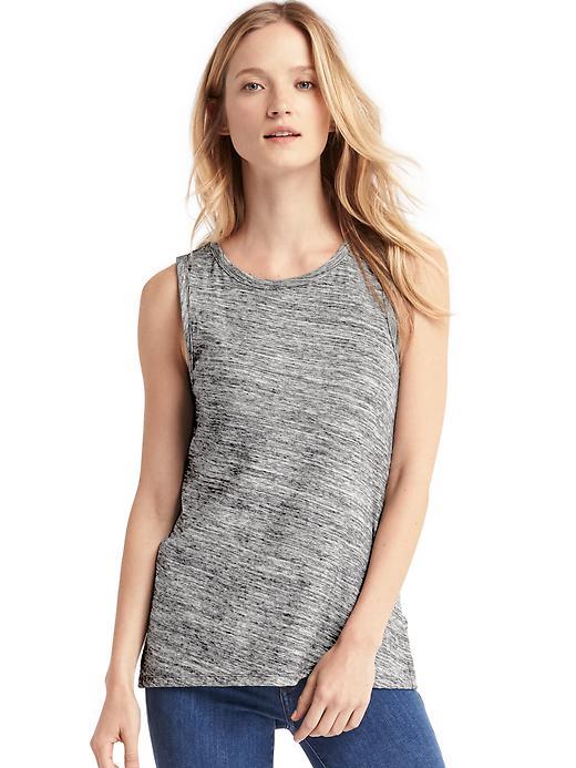 Gap Slub Jersey Muscle Tank - Space Dye Grey Marl