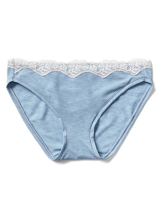 Gap Women Breathe Lace Trim Bikini - Blue Stone