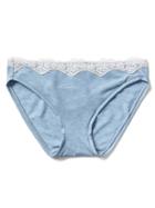 Gap Women Breathe Lace Trim Bikini - Blue Stone