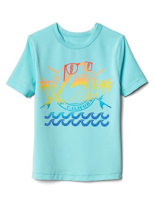 Gap Graphic Short Sleeve Rashguard - Swimming Blue