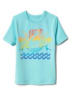 Gap Graphic Short Sleeve Rashguard - Swimming Blue