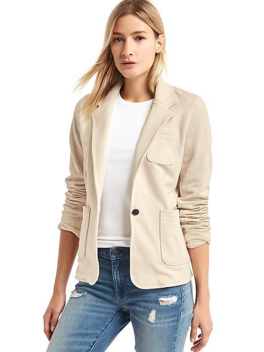 Gap Women French Terry Blazer - Oyster