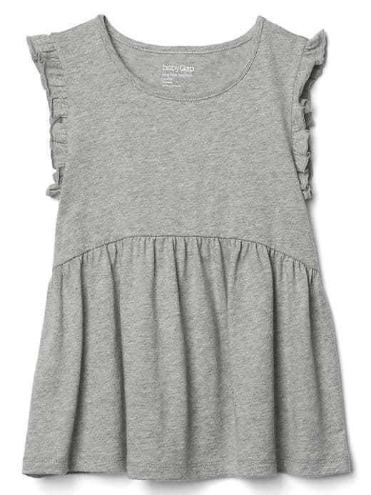 Gap Flutter Peplum Tee - Grey Heather