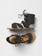 Gap Lace Up Strap Sandals - True Black