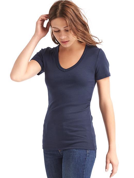 Gap Women Modern V Neck Tee - True Indigo