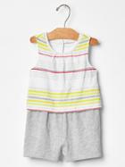 Gap Stripe Two Piece Romper - White