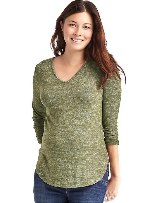 Gap Marled V Neck Tee - Army Jacket Green