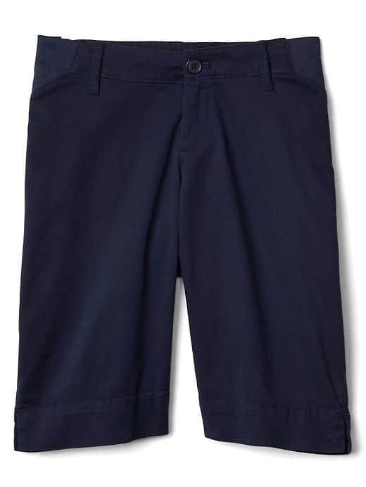 Gap Women Inset Panels Twill Bermuda Shorts - Dark Night