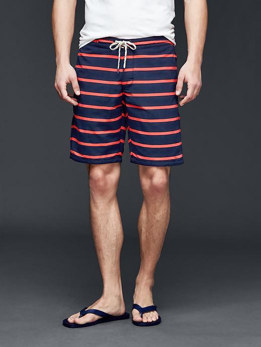 Gap Men Feeder Stripe Board Shorts 10 - Pink Stripe