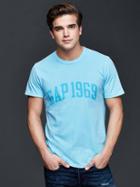 Gap Men Tonal Logo T Shirt - Cyan Blue