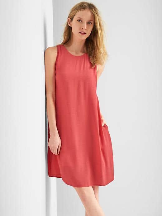 Gap Women Tie V Back Shift Dress - Fresh Coral
