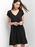 Gap Women A Line V Neck Dress - True Black